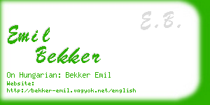 emil bekker business card